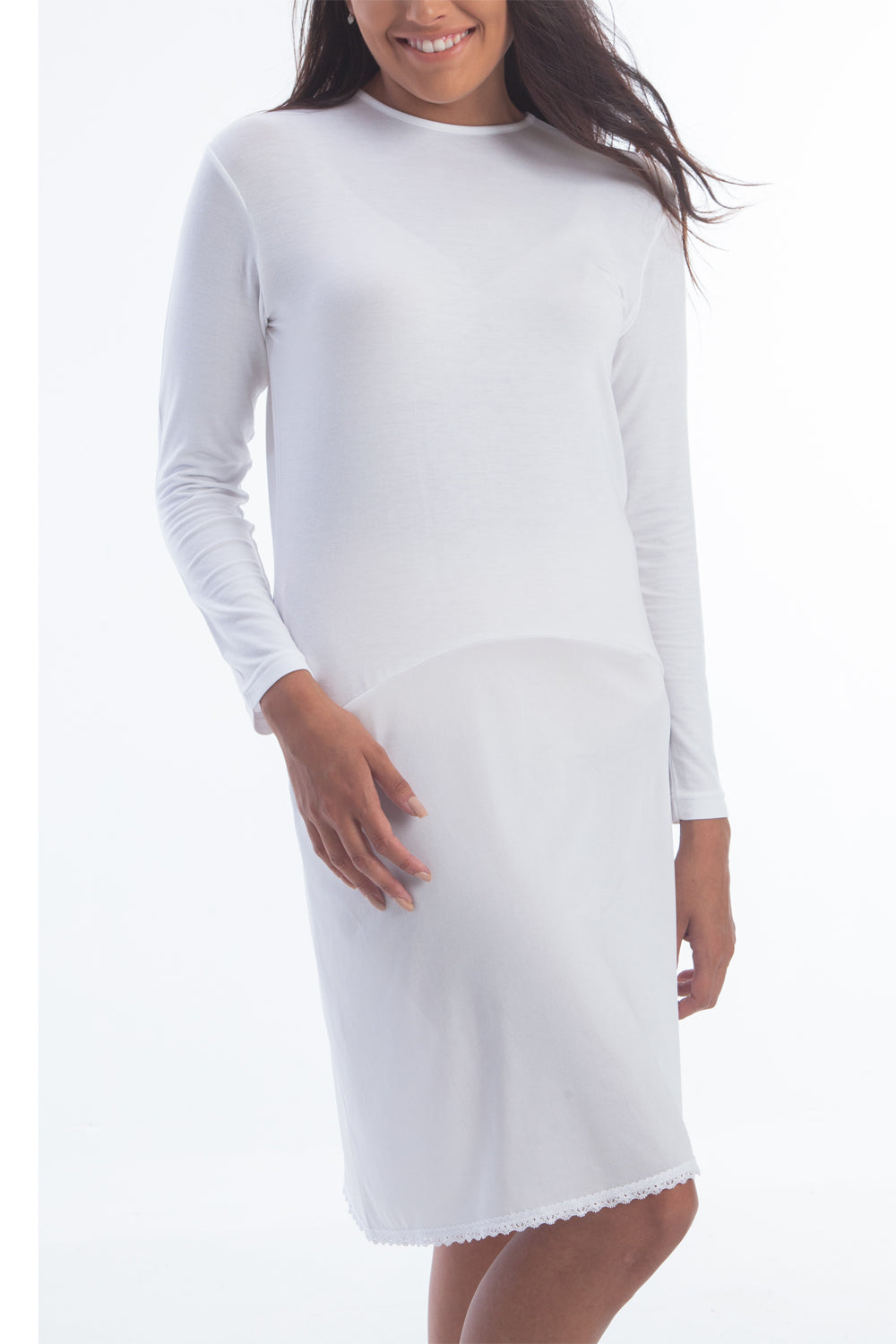 Gemsli Long Sleeve Shell Slip - White - source image 36474