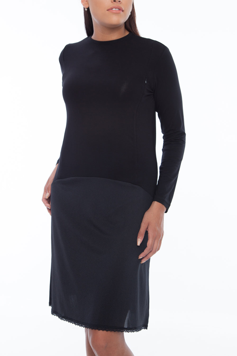 Gemsli Nursing Shell Slip with Zipper - Black - source image 36479