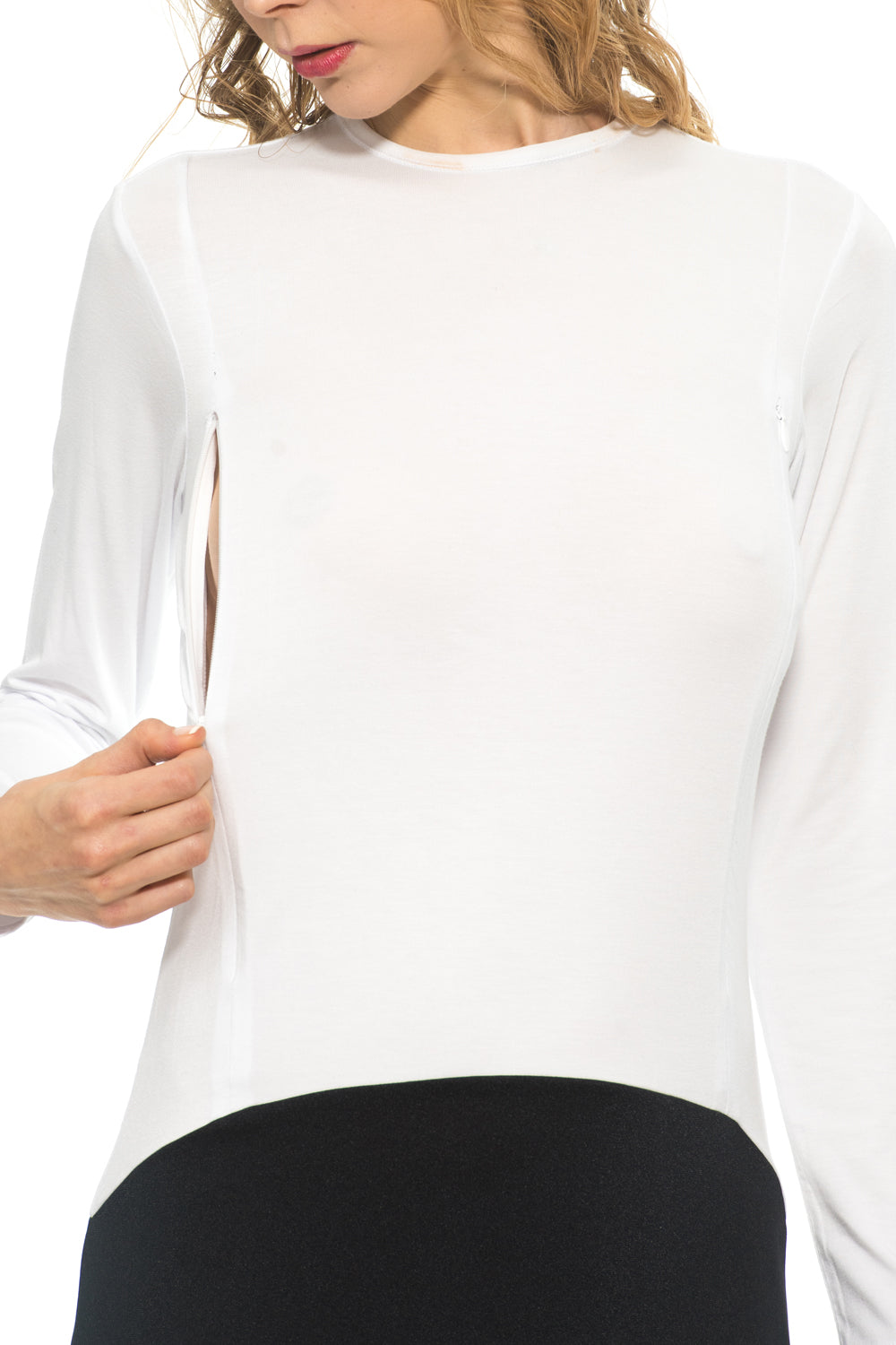 Gemsli Nursing Shell Slip with Zipper - Black/White - source image 36482