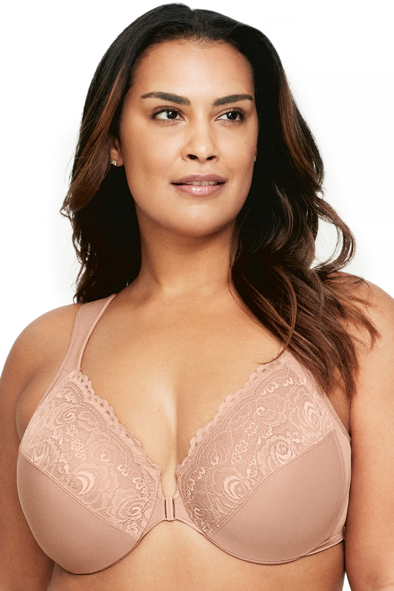 Glamorise Front Close Wonderwire Bra - Cappuccino
