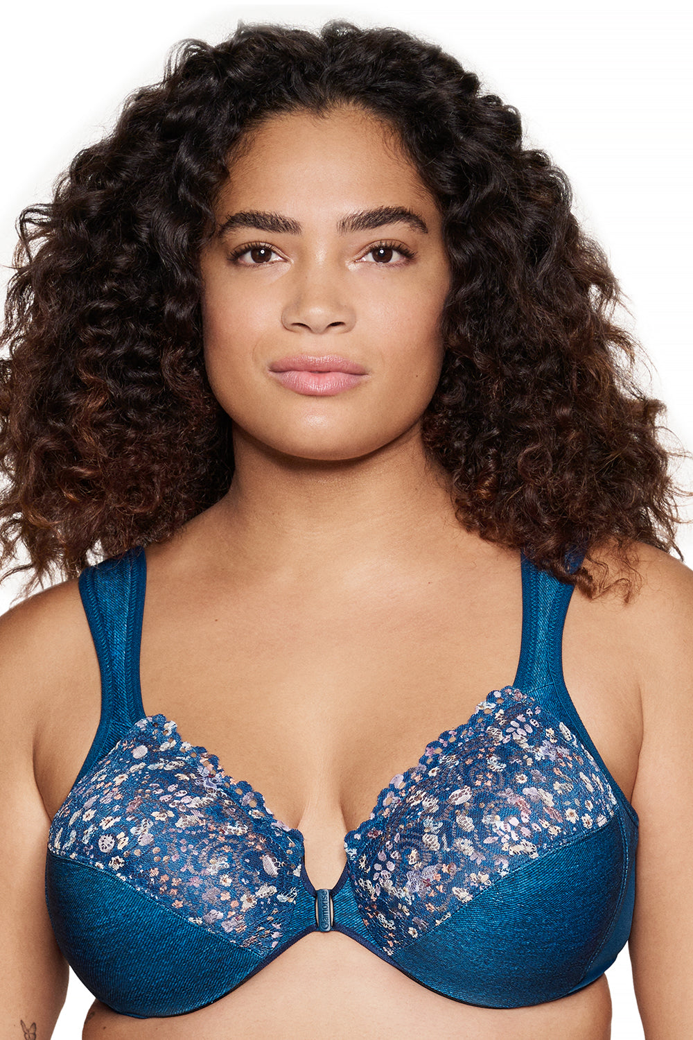 Glamorise Front Close Wonderwire Bra - Dark Denim