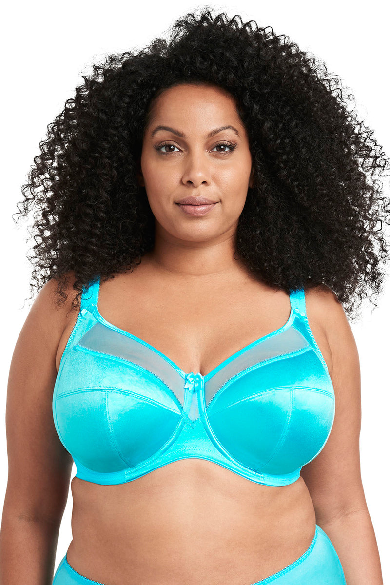 Goddess Keira Banded Satin Underwire Bra - Aqua - source image 37577