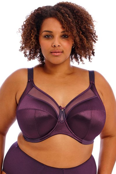 Goddess Keira Banded Satin Underwire Bra - Blackberry - source image 65160