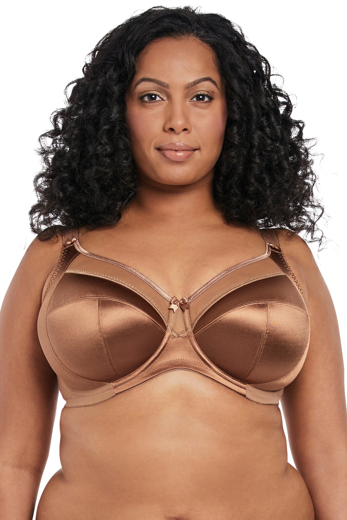 Goddess Keira Banded Satin Underwire Bra - Cinnamon - source image 33327