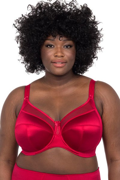 Goddess Keira Banded Satin Underwire Bra - Crimson - source image 65158