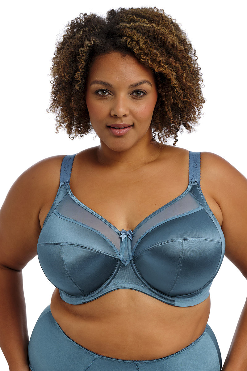 Goddess Keira Banded Satin Underwire Bra - Mediterranean Blue - source image 72161