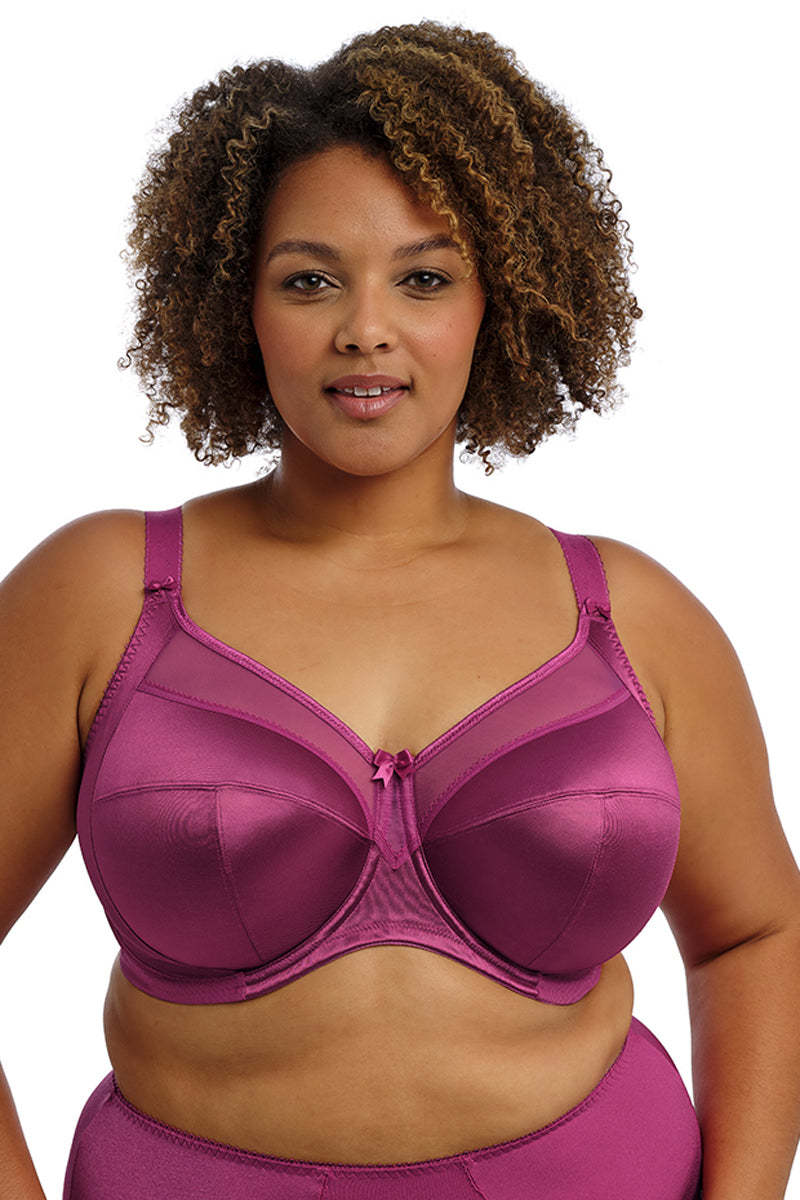 Goddess Keira Banded Satin Underwire Bra - Mulberry - source image 72163