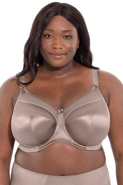 Goddess Keira Banded Satin Underwire Bra - Pebble - source image 58307
