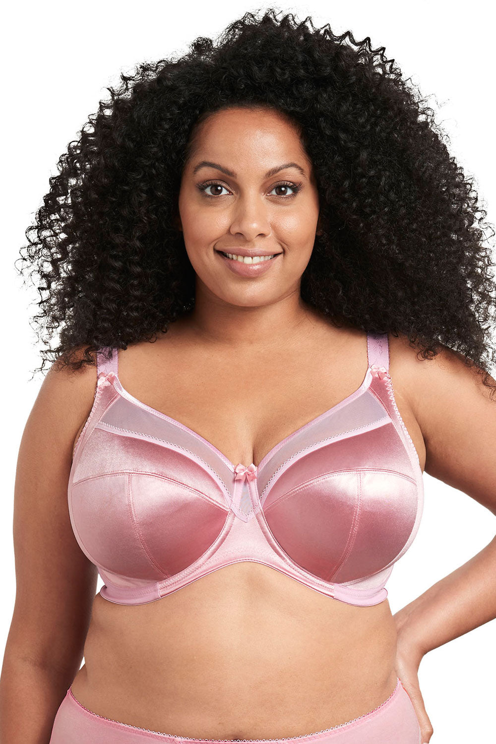 Goddess Keira Banded Satin Underwire Bra - Pink Nectar - source image 37207