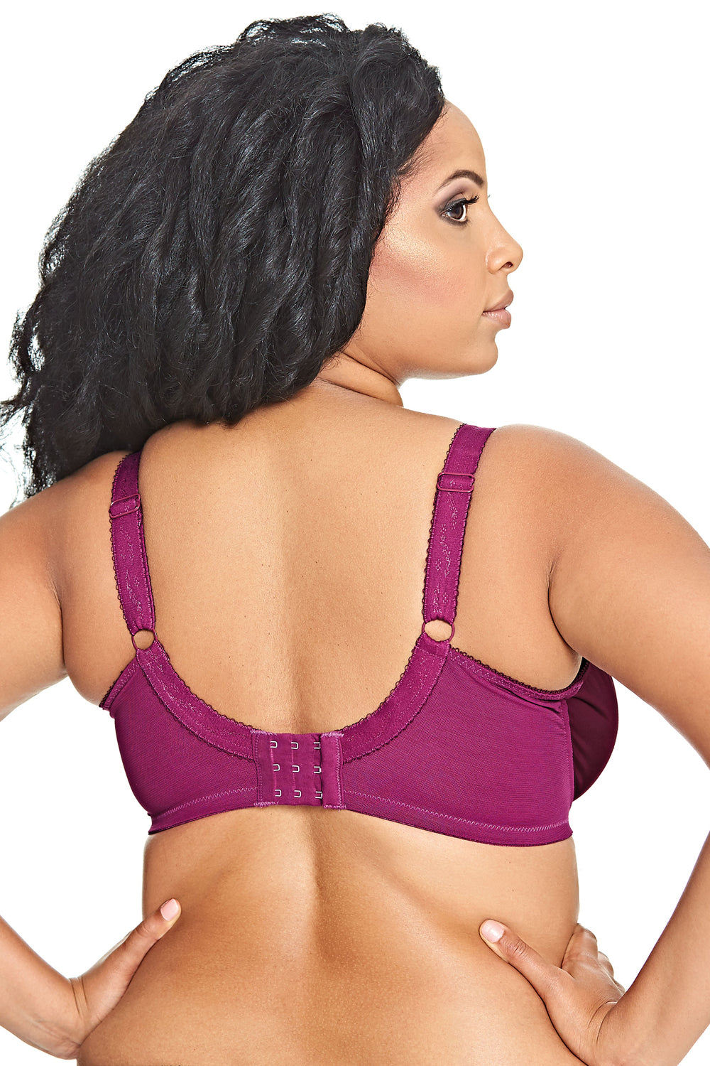 Goddess Keira Banded Satin Underwire Bra - Plum - source image 32917