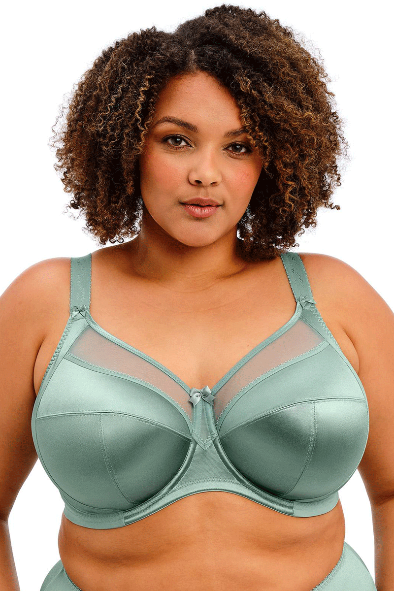Goddess Keira Banded Satin Underwire Bra - Seafoam - source image 73082