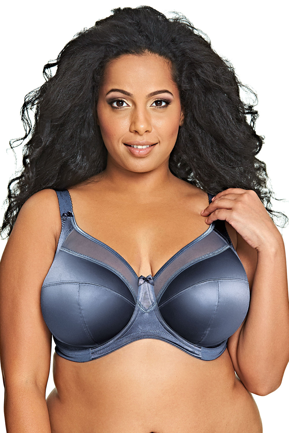 Goddess Keira Banded Satin Underwire Bra - Stormy Blue - source image 32918