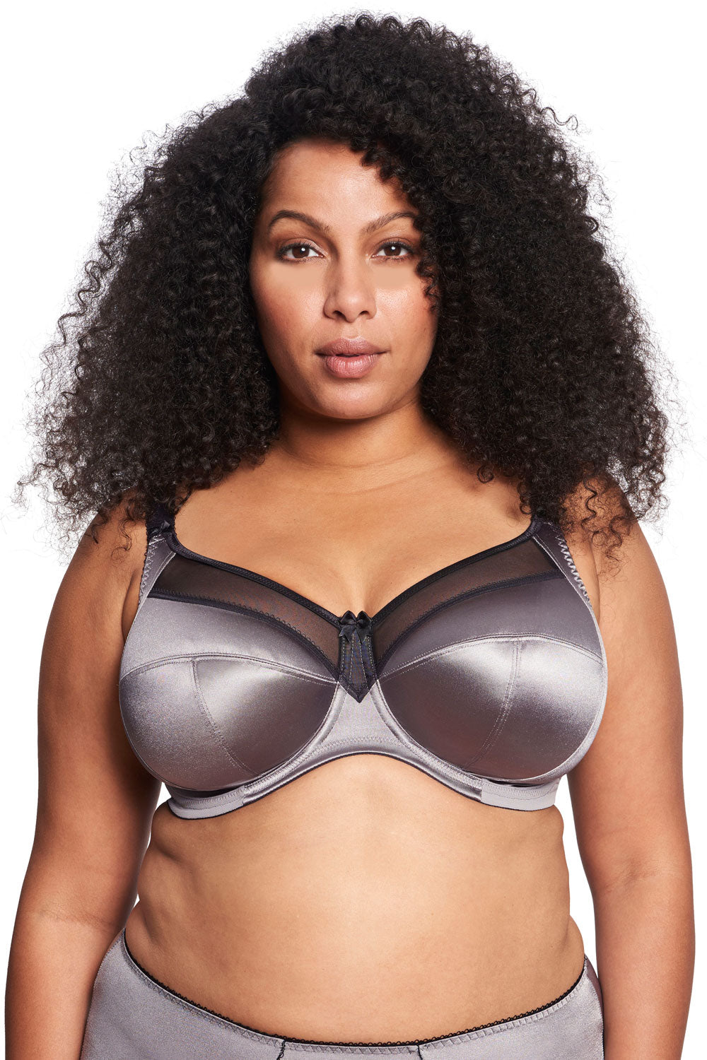 Goddess Keira Banded Satin Underwire Bra - Titanium - source image 39785