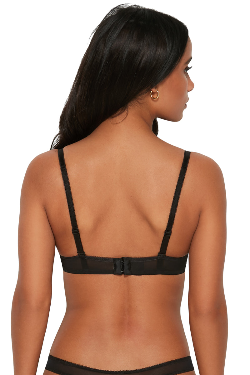 Gossard Glossies Lace Padded Plunge Bra - Black - source image 36066