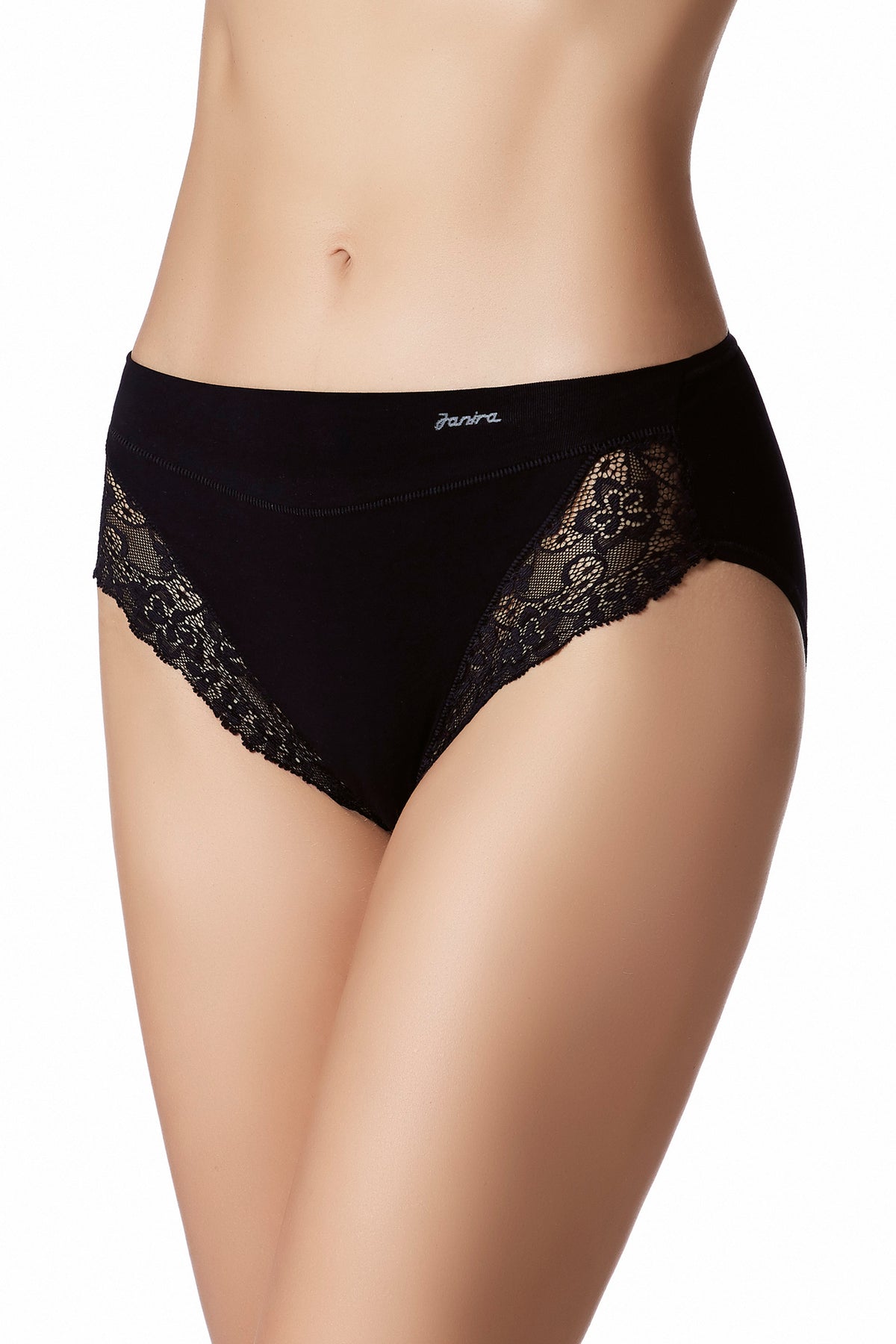 Janira Esencial Lace Milano Panties 2-Pack - Black - source image 48831