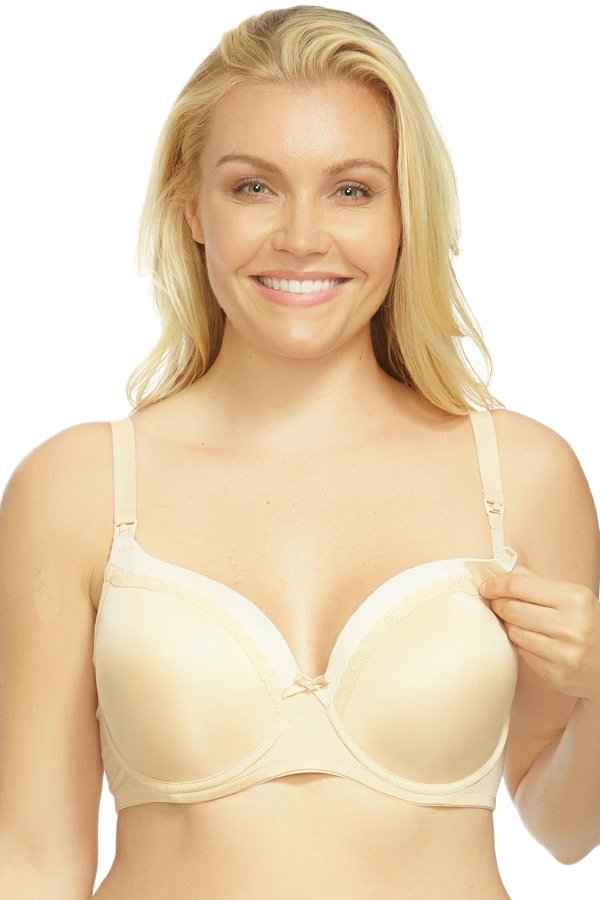 La Leche League Ellen Padded Nursing Bra - Mocha/Natural - source image 31430