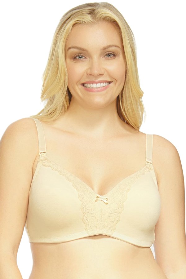 La Leche League Heavenly Wireless Padded Nursing Bra - Beige - source image 31456
