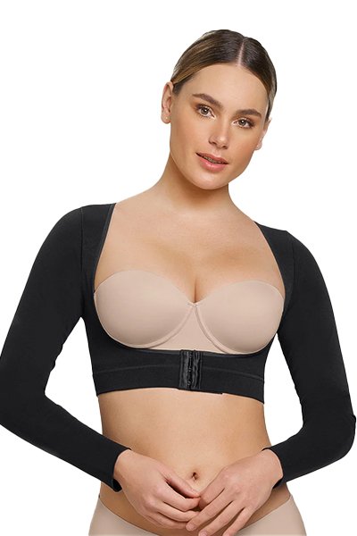 Leonisa Post-Surgical Long Sleeve Arm Shaper Vest - Black