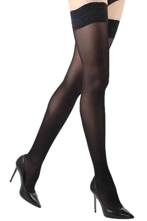 Levante Women's Microfiber Opaque Thigh High Stockings