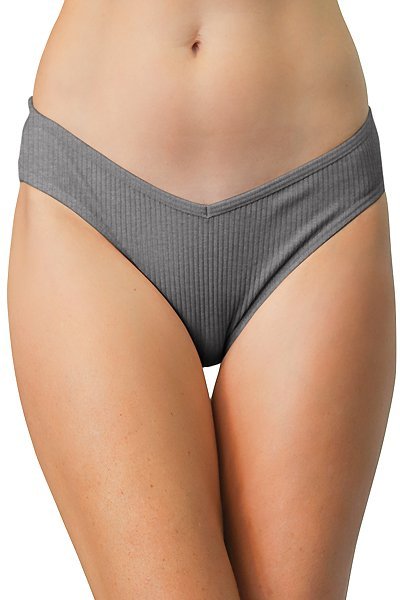 Love Libby Cotton Rib Bikini - Heather Gray - source image 57991