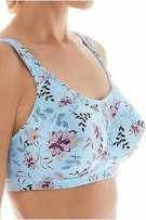 Lunaire Women's Plus-Size Coolmax High-Impact Sport Bra - Blue Floral - source image 72363