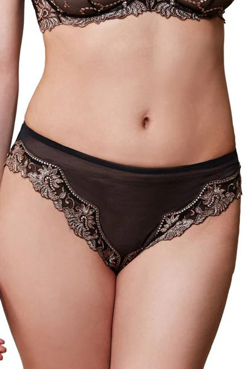 Lunaire Women's Sevilla Tanga - Black/Taupe - source image 72188