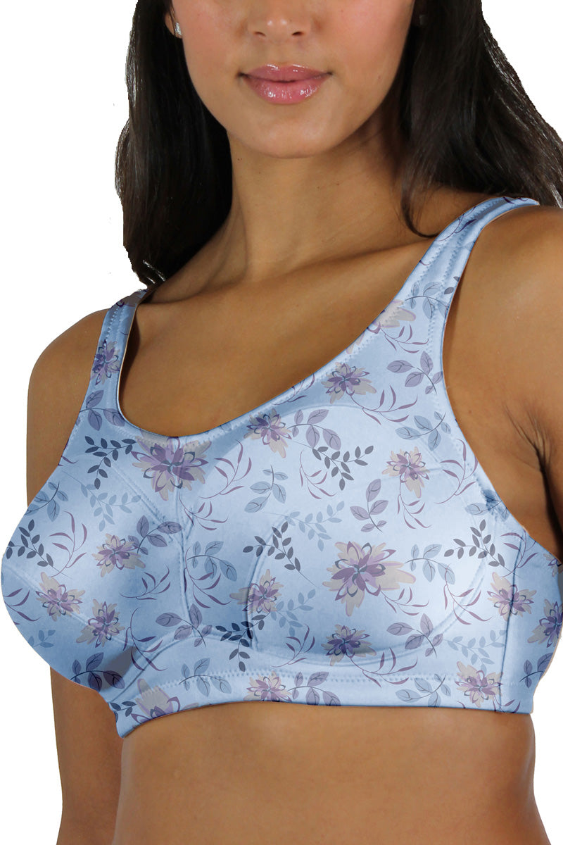 Lunaire Women's Soft Cup Sports Bra - Blue Floral - source image 70906
