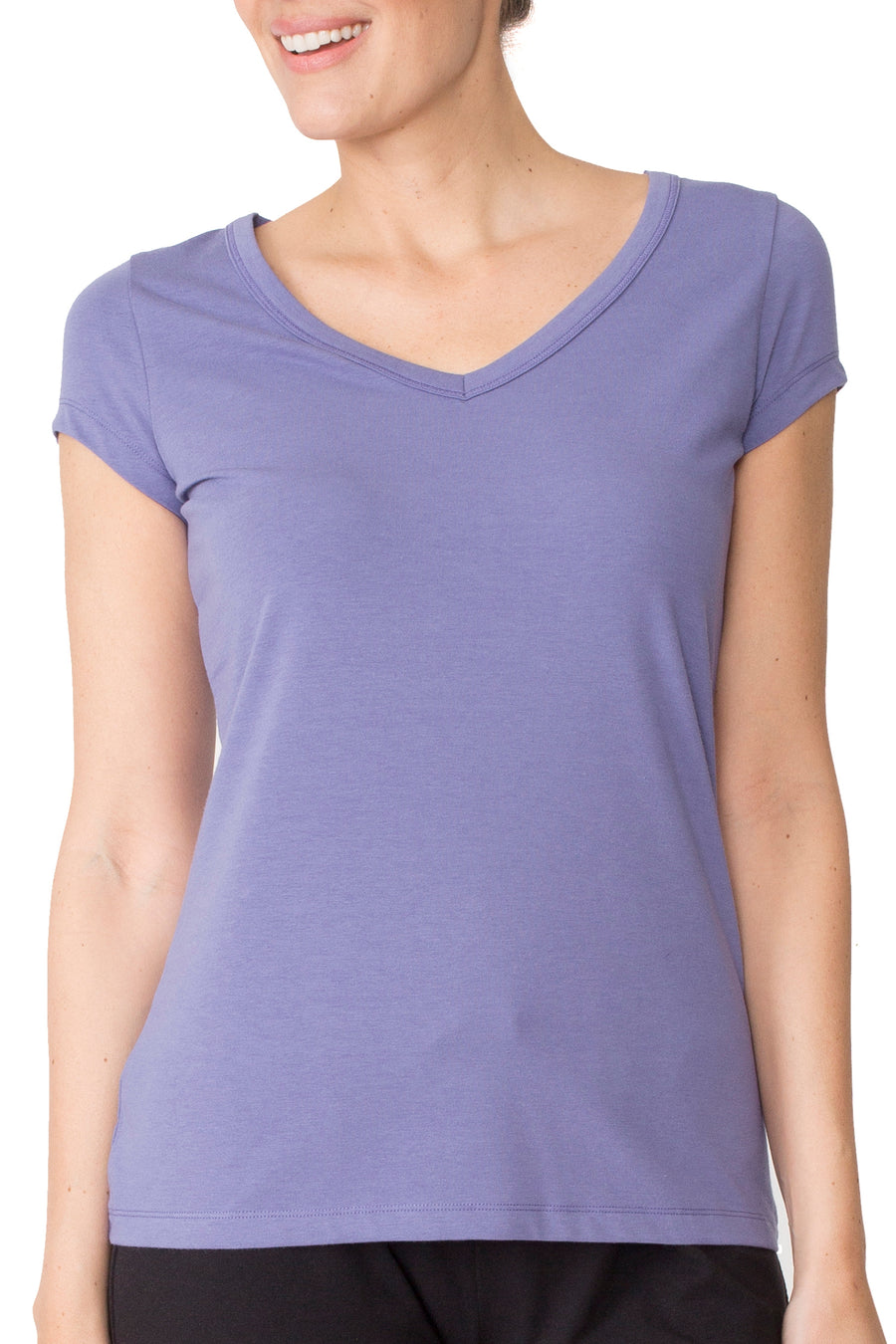 Lusomé Lorraine V-Neck T-Shirt - Dusk - source image 25997