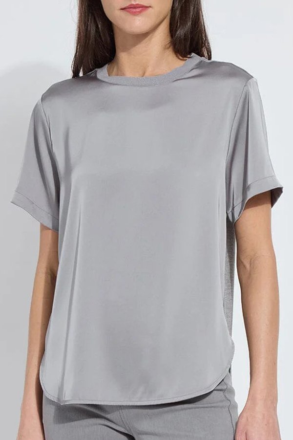 Lysse Aline Crew Neck Mix Media Top