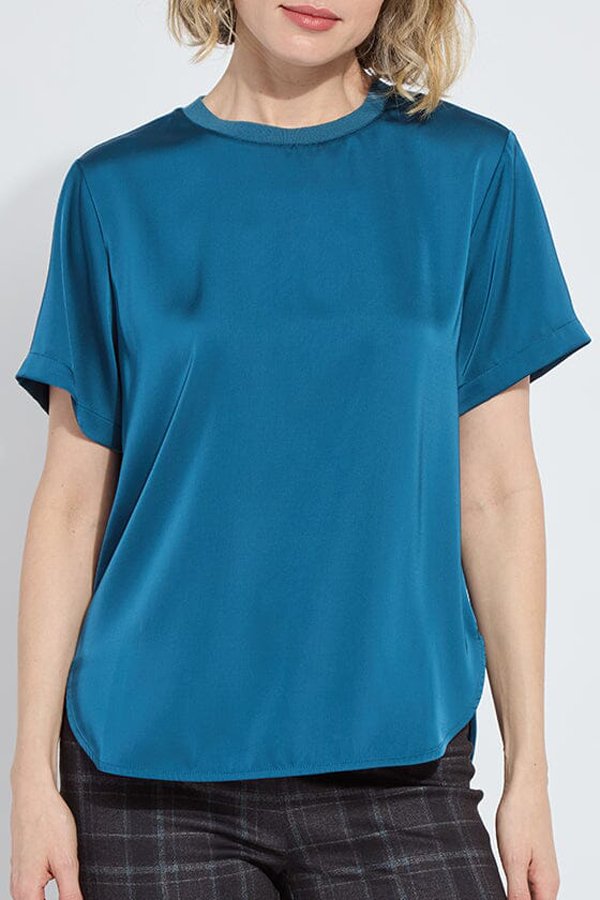 Lysse Aline Crew Neck Mix Media Top