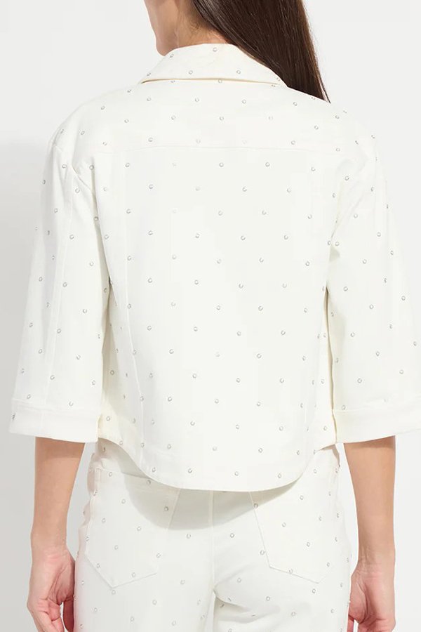 Lysse Audrey Pearled Embellished Denim Jacket