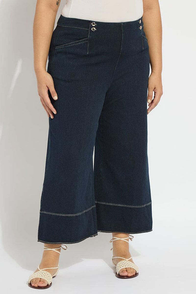 Lysse Dion Sailor Crop Palazzo Denim (25" Inseam)