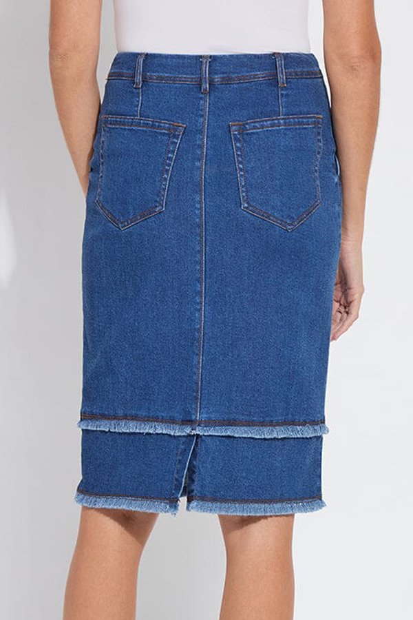 Lysse Evelina Fringed Denim Pencil Skirt