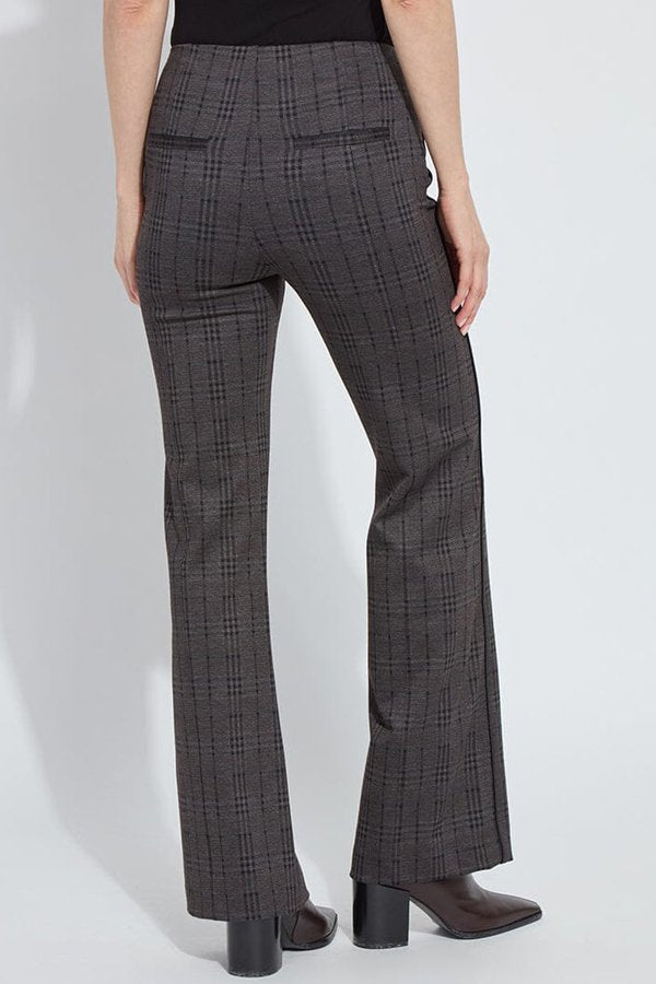 Lysse Patterned Hi Waist Ponte Trouser w Satin Piping (32.5" Inseam)