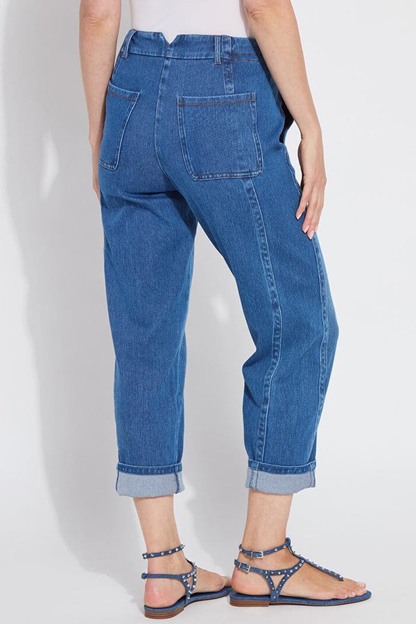Lysse Winslet Cuffed Barrel Crop Denim (27" Inseam)