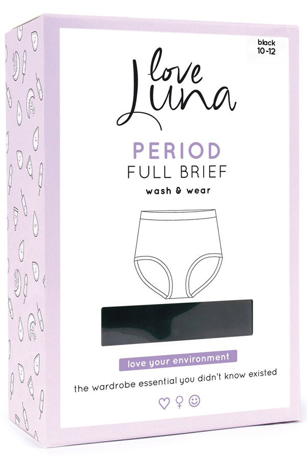 Love Luna Full Brief Period Panty - Black - source image 52751