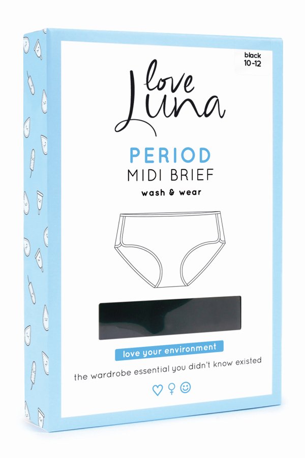 Love Luna Midi Brief Period Panty - Black - source image 52740