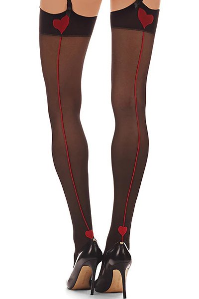 MeMoi Sealed with a Heart Backseam Stocking