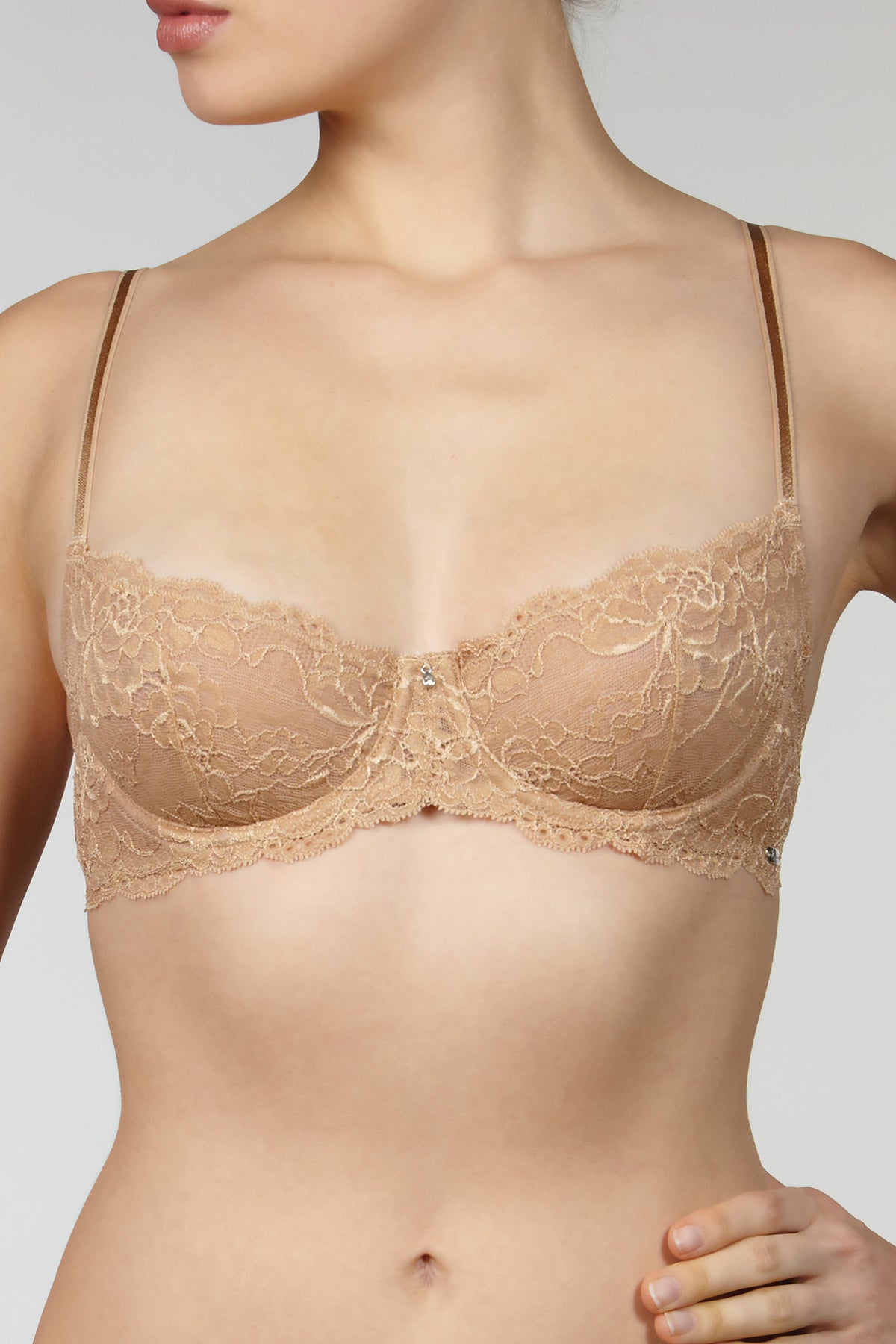 Montelle Coquette Lace Demi Bra - Nude - source image 11355