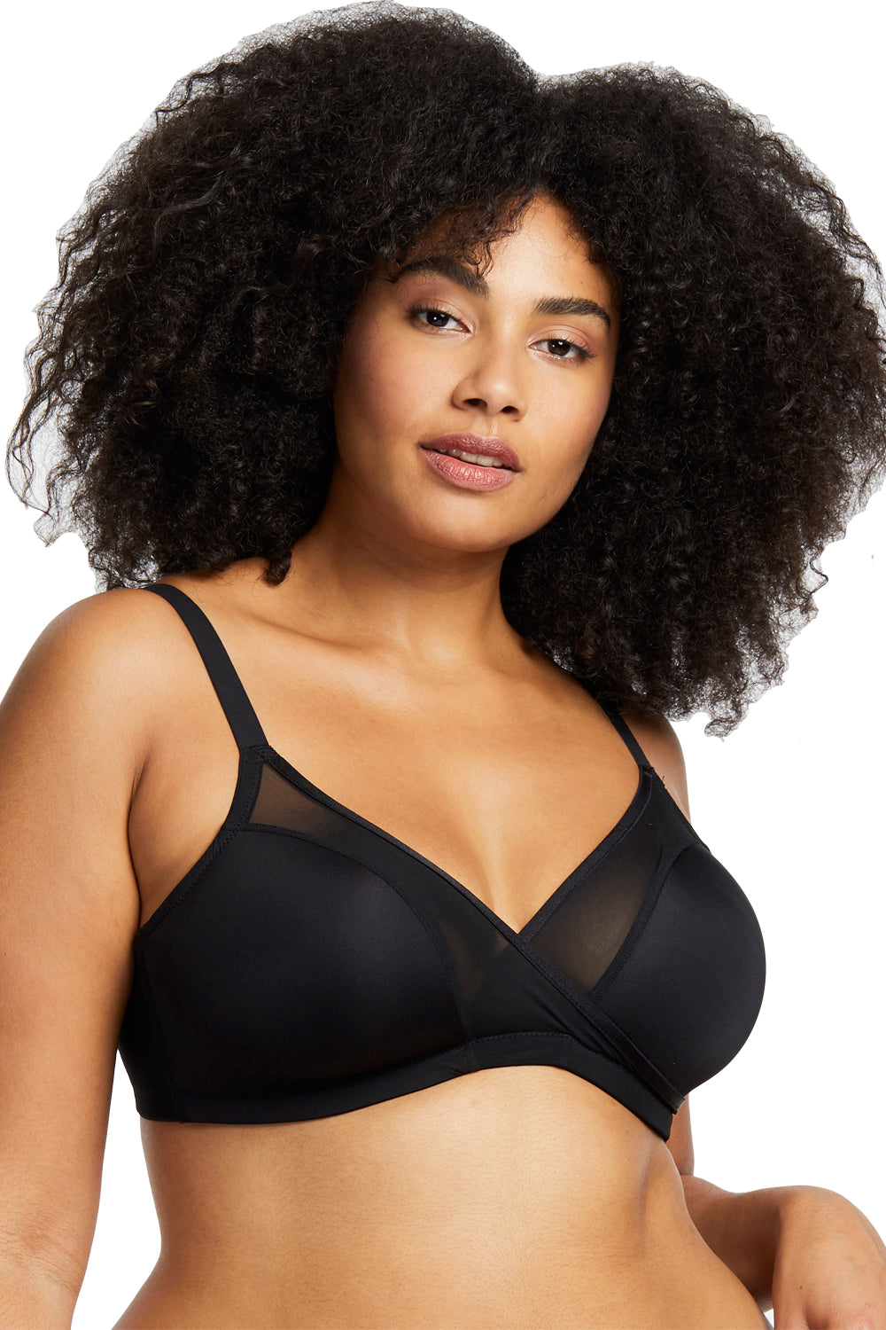 Montelle Essentials Wire Free Plus T-Shirt Bra - Black - source image 38046