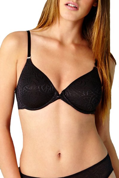 Montelle Natur'elle Unlined Moulded Bra - Black - source image 25299