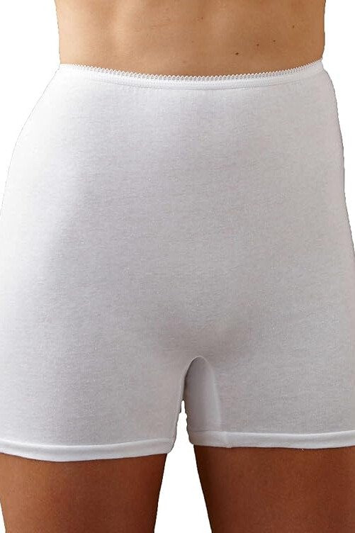 National Soft Cotton Straight-Leg Panties, Long-Leg, 6-Pack - White - source image 70609