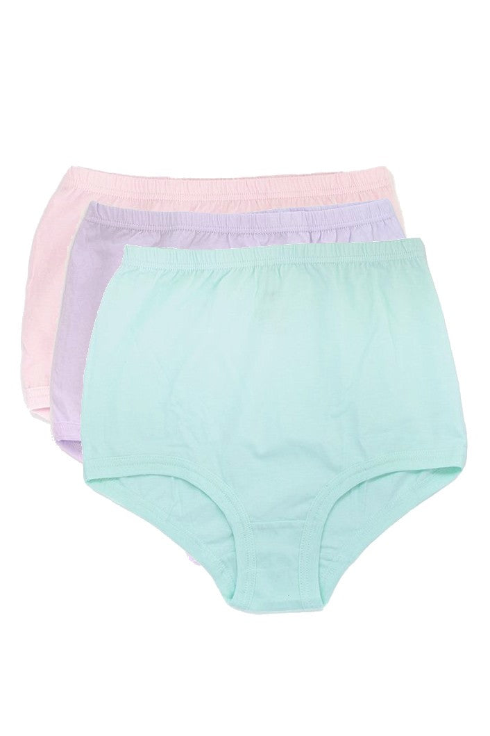 National Women's 100% Cotton Latex Free Unpinchable Cotton Panties, 3-Pack - Seafoam/Pink/Lilac - source image 70653
