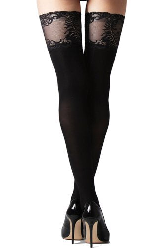 Natori Feathers Opaque Thigh Hi - Black - source image 36748
