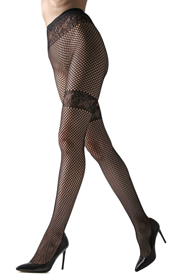 Natori Geo Net Tights - Black - source image 36759