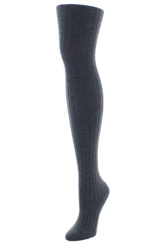 Natori Rib Sweater Cashmere Tights - Dark Gray Heather - source image 36803