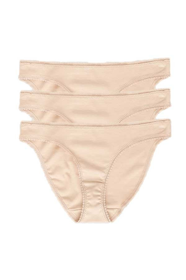 On Gossamer Cabana Cotton Bikini 3-Pack - Champagne - source image 66268