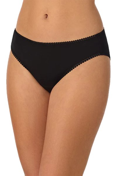 On Gossamer Cabana Cotton Leak Proof Hi Cut Brief Underwear - Black - source image 66276