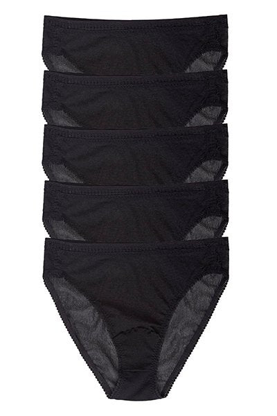 On Gossamer Mesh Hi Cut Brief Underwear 5 Pack - Black - source image 66302