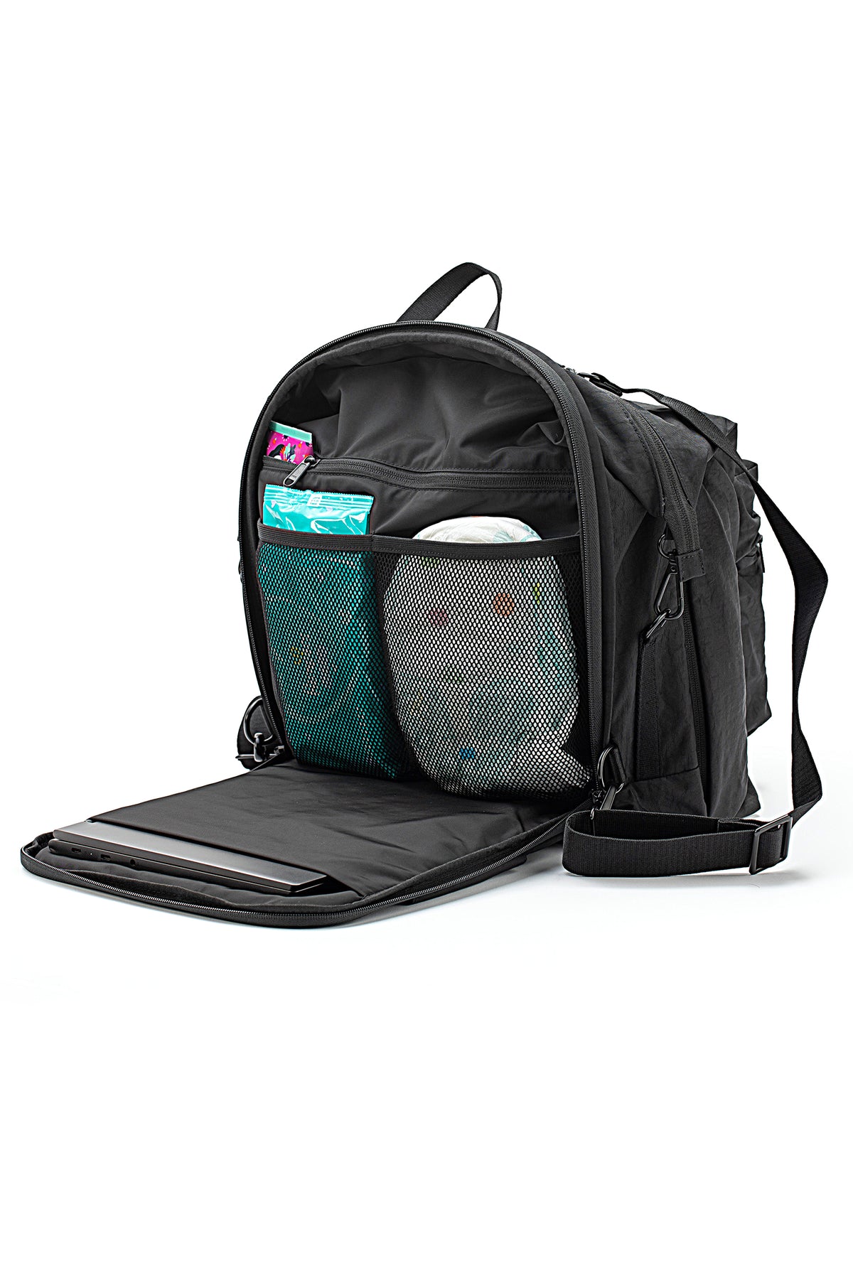 One Duo Designer Baby Diaper Bag, Classic Nylon, Big - Black - source image 51661